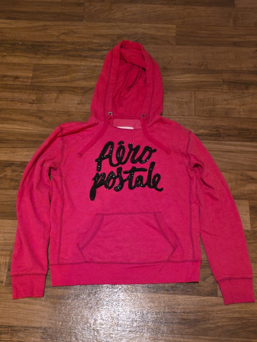 Aeropostale Red Pullover Hoodie with Label Detail